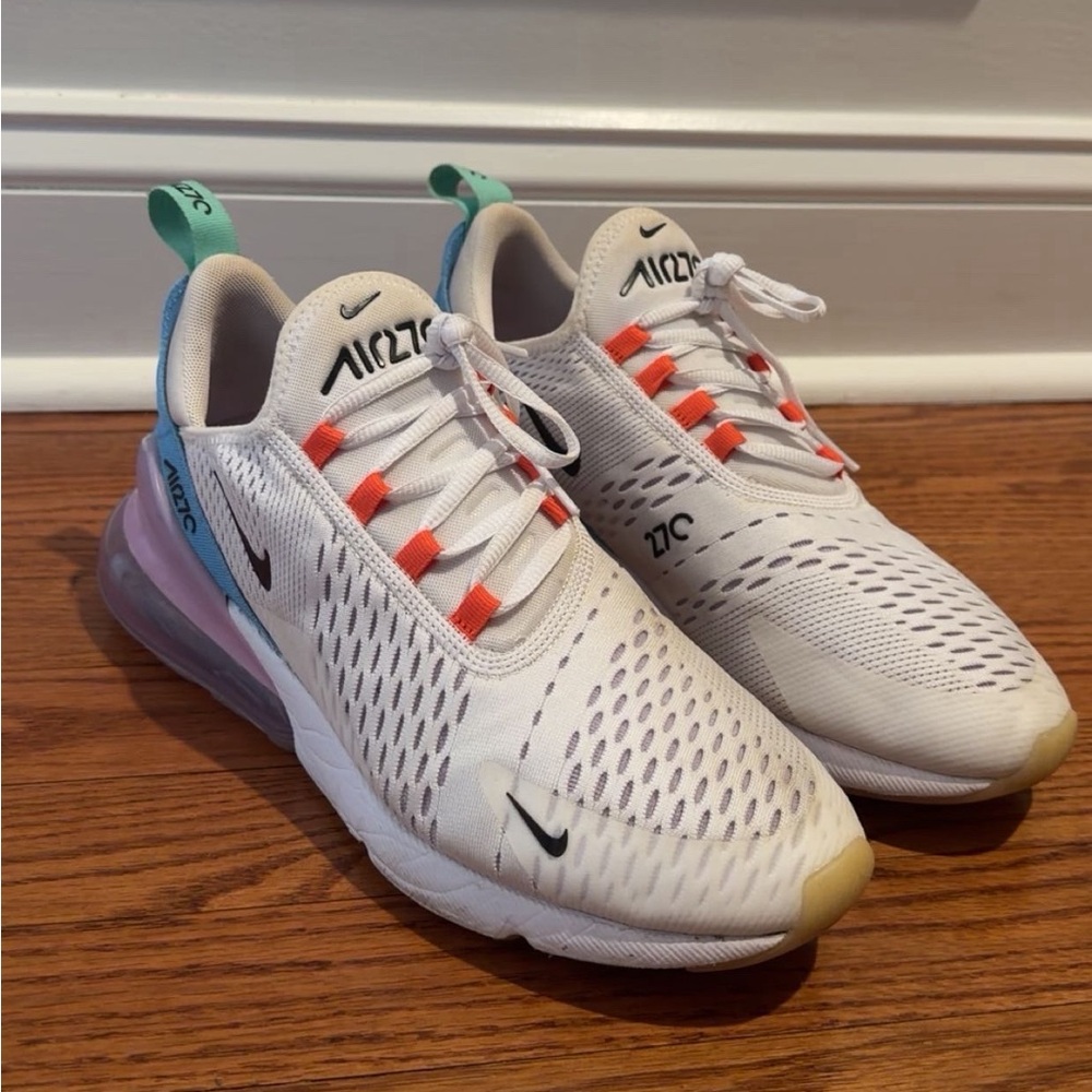 Nike Air Max 270 White with purple and Blue Accents